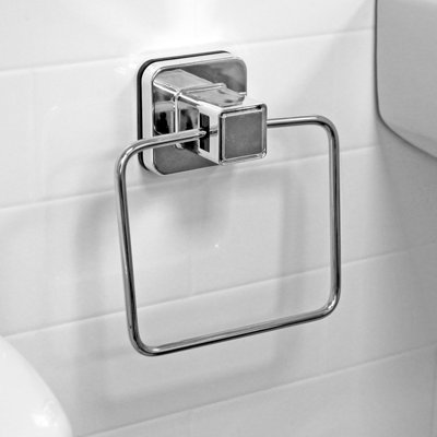 Showerdrape Pushloc Suction Stainless Steel Wall Mounted Towel Ring