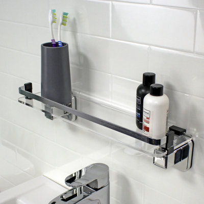 Showerdrape Pushloc  Suction Wall Mounted Vanity Shelf