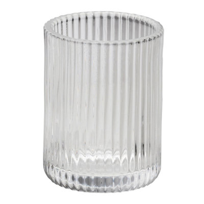 Showerdrape Regent Ribbed Glass Chrome Tumbler/Toothbrush Holder