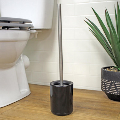 Showerdrape Rondo Collection Black Toilet Brush & Holder