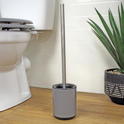 Showerdrape Rondo Collection Grey Toilet Brush & Holder