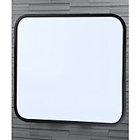 Showerdrape Shoreditch Square Black Metal Framed Bathroom Mirror (L)400mm (W)400mm