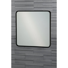 Showerdrape Shoreditch Square Wall Mounted Black Framed Bathroom Mirror 40 x 40cm