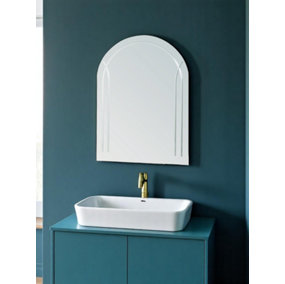 Showerdrape Soho Arched Frameless Bathroom Mirror Large (L)600mm (W)450mm