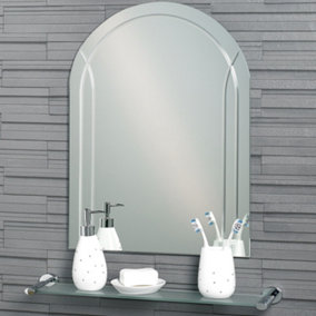Showerdrape Soho Arched Frameless Bathroom Mirror Large (L)600mm (W)450mm