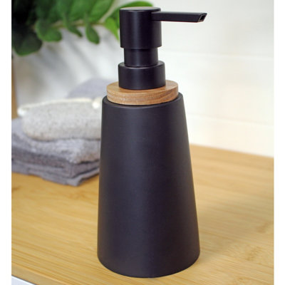 Showerdrape Sonata Black & Bamboo Liquid Soap Dispenser Price Comparisons | Compare The Build