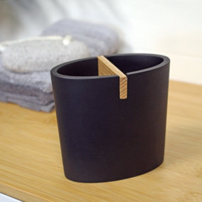 Showerdrape Sonata Black & Bamboo Toothbrush Holder