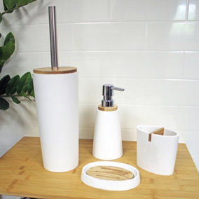 Showerdrape Sonata Set of 4 Bathroom Accessory Set White Resin
