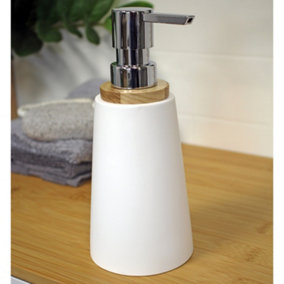 Showerdrape Sonata White & Bamboo Liquid Soap Dispenser