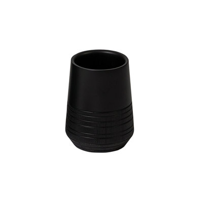 Showerdrape Strata Black Resin Freestanding Tumbler