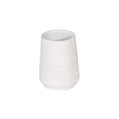 Showerdrape Strata White Resin Freestanding Tumbler