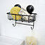 Showerdrape Suctionloc Black Sponge Basket Wall Mounted Suction