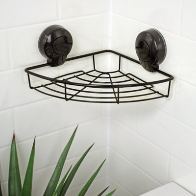 Showerdrape Suctionloc Black Steel Suction Wall Mounted Corner Basket Price Comparisons | Compare The Build