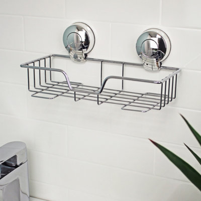 Showerdrape Suctionloc Chrome Steel Suction Wall Mounted Rectangular Basket Price Comparisons | Compare The Build