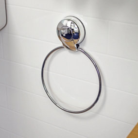 Showerdrape Suctionloc Chrome Towel Ring Wall Mounted Suction (W)160mm