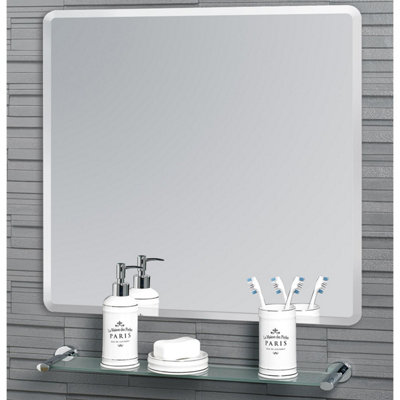 Showerdrape Trafalgar 45 x 45cm Bevelled Edge Square Bathroom Mirror