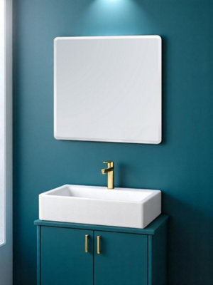 Showerdrape Trafalgar Square Wall Mounted Frameless Bevelled Edge Bathroom Mirror 60 x 60cm