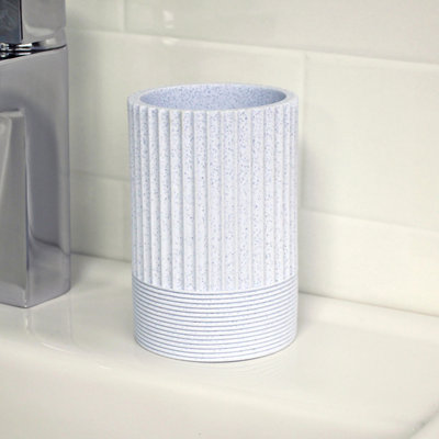 Showerdrape Tranquil Pale Blue Resin Freestanding Tumbler