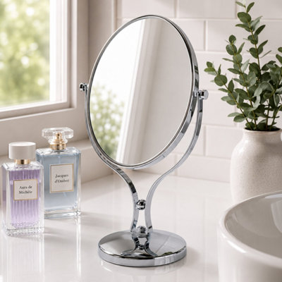Showerdrape Triton 5x Magnifying Chrome Oval Makeup Vanity Mirror