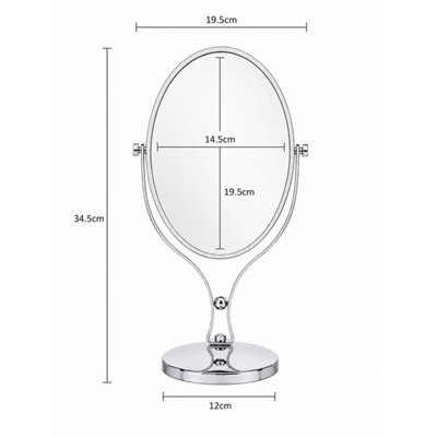 Showerdrape Triton 5x Magnifying Chrome Oval Makeup Vanity Mirror