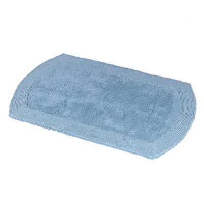 Showerdrape Ultra 100% Cotton Cobalt Blue Charcoal Reversible Bath Mat 800 x 500mm Price Comparisons | Compare The Build