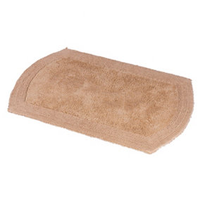 Showerdrape Ultra Biscuit 100% Cotton Reversible Bath Mat (L)800mm (W)500mm