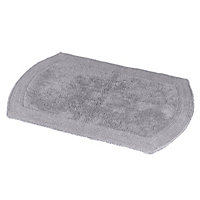Showerdrape Ultra Grey 100% Cotton Reversible Bath Mat (L)800mm (W)500mm