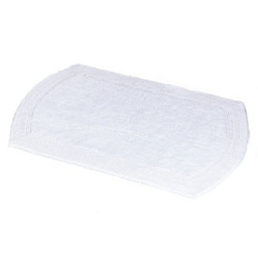 Showerdrape Ultra White 100% Cotton Reversible Bath Mat (L)800mm (W)500mm
