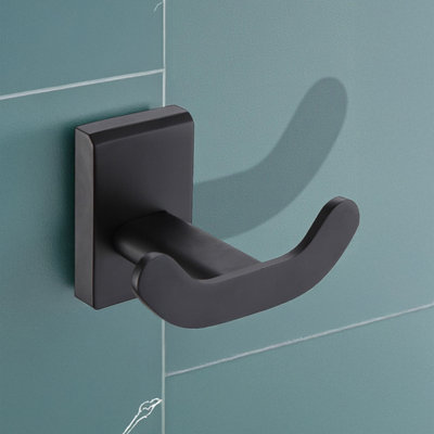 Showerdrape Unity Black Stainless Steel Wall Mounted Robe Hook