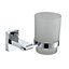 Showerdrape Unity Rust Proof Stainless Steel Chrome and Glass Wall Mounted Toothbrush Holder