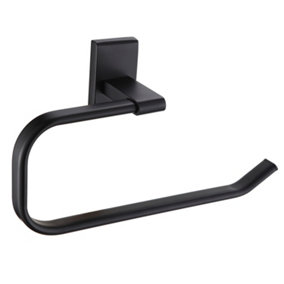 Showerdrape Unity Stainless Steel Rust Proof Black Towel Ring Wall Mounted (W)240mm