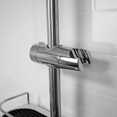 Showerdrape Universal Shower Rail Slider Attachment Chrome Riser Rail For 18-25mm Riser Rail