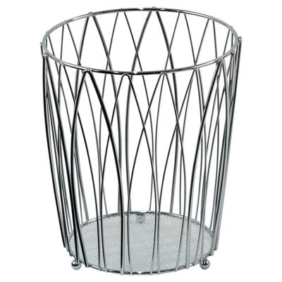 Showerdrape Vista Chrome Wire Bathroom Bin Waste Paper Basket, 5L