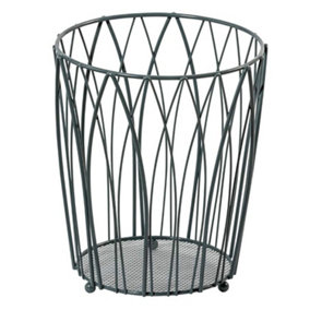 Showerdrape Vista Grey Wire Bathroom Bin Waste Paper Basket, 5L