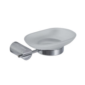 Showerdrape Vitality Chrome Stainless Steel & Frosted Glass Wall Mounted Soap Dish