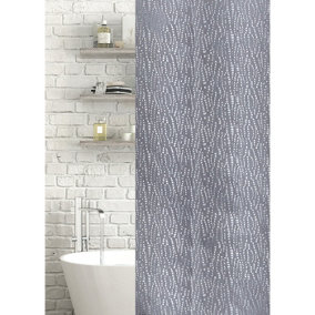 Showerdrape Waterfall  Grey Shower Curtain Jacquard Polyester (L)1800mm