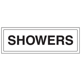 Showers - Door / Wall Sign Location - Adhesive Vinyl - 300x100mm (x3)