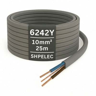 SHPELEC 10mm² Twin and Earth Cable - 6242Y Heavy-Duty Mains Wiring ...