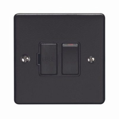 SHPELEC 13AMP DP SWITCHED FUSE SPUR MATT BLACK