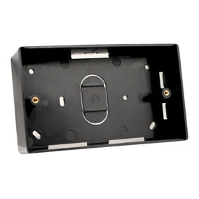 SHPELEC Black Surface Mounted Pattress Box - 2 Gang, Stylish and Durable Box for Mounting Electrical Devices, BS 5733 Comp