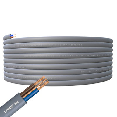 SHPELEC Electrical Grey Twin and Earth 6242YH Cable - 1.0mm Lighting LED Twin and Earth 6242YH Cable - 5m