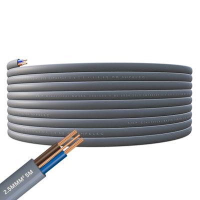 SHPELEC Electrical Grey Twin and Earth 6242YH Cable - 2.5mm Lighting LED Twin and Earth 6242YH Cable - 5m