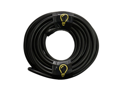 SHPELEC FLEXIBLE Black Cable 3183Y 1.0mm BASEC Approved Black PVC LED Lighting Cable 5m