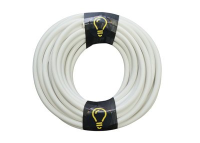 SHPELEC FLEXIBLE WHITE Cable 3183Y 0.75mm BASEC Approved Black PVC LED Lighting Cable 5m