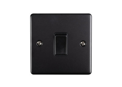 SHPELEC Premium Round Edge Matt Black 1 Gang 10A 2 Way Switch