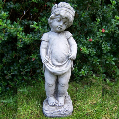 Shy Little Girl Garden Ornament