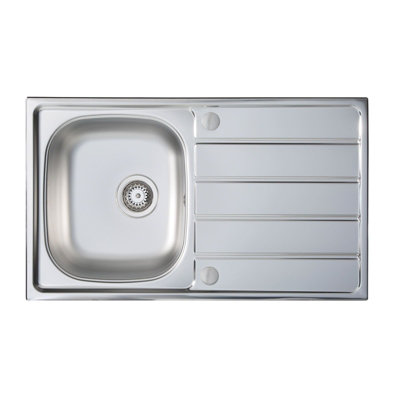 SIA 1.0 Bowl Reversible Stainless Steel Kitchen Sink And Waste Kit W860 x D500mm Price Comparisons | Compare The Build
