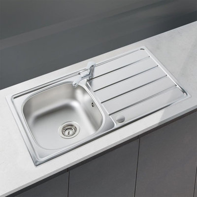 SIA 1.0 Bowl Reversible Stainless Steel Kitchen Sink And Waste Kit W965 x D500mm Price Comparisons | Compare The Build