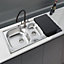 SIA 1.5 Bowl Reversible Stainless Steel Kitchen Sink And Waste Kit W965 x D500mm
