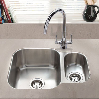 SIA 1.5 Bowl Undermount Stainless Steel Kitchen Sink With Waste Kit W594xD460mm Price Comparisons | Compare The Build